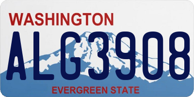 WA license plate ALG3908