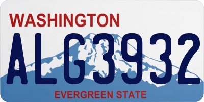 WA license plate ALG3932