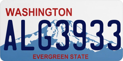 WA license plate ALG3933