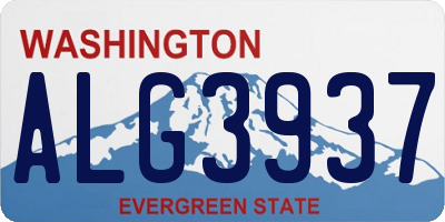 WA license plate ALG3937