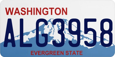 WA license plate ALG3958