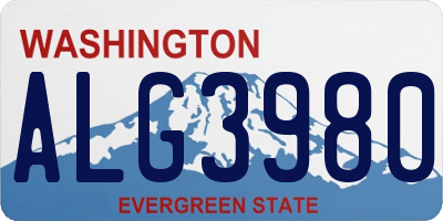 WA license plate ALG3980