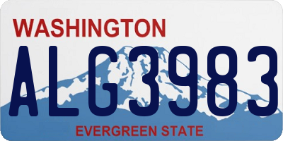 WA license plate ALG3983