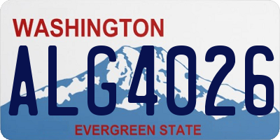 WA license plate ALG4026