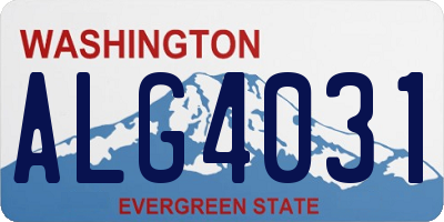 WA license plate ALG4031