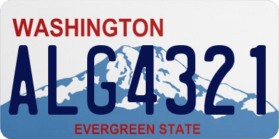 WA license plate ALG4321