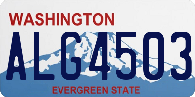 WA license plate ALG4503
