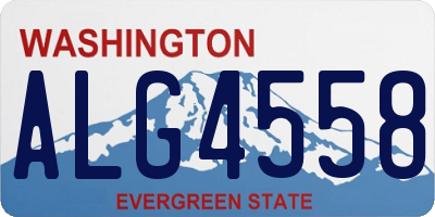 WA license plate ALG4558