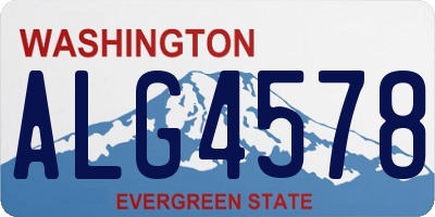 WA license plate ALG4578