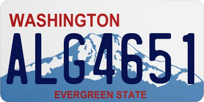 WA license plate ALG4651