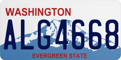 WA license plate ALG4668