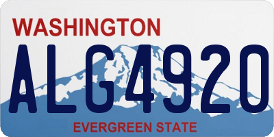 WA license plate ALG4920