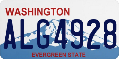 WA license plate ALG4928