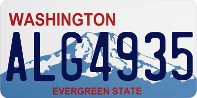WA license plate ALG4935