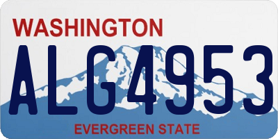 WA license plate ALG4953