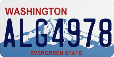 WA license plate ALG4978