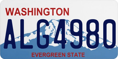 WA license plate ALG4980