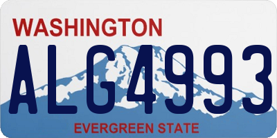 WA license plate ALG4993