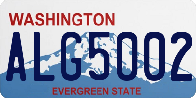 WA license plate ALG5002