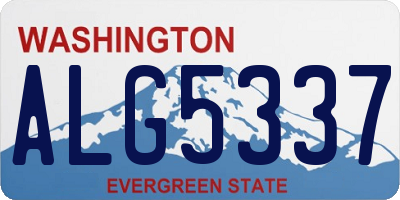 WA license plate ALG5337