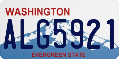 WA license plate ALG5921