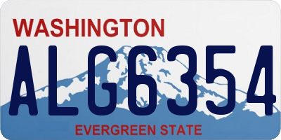 WA license plate ALG6354
