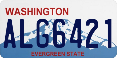 WA license plate ALG6421