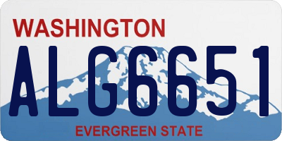WA license plate ALG6651