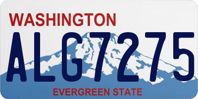 WA license plate ALG7275