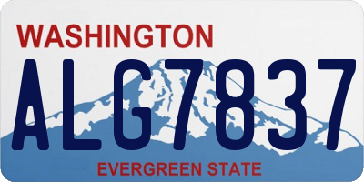 WA license plate ALG7837