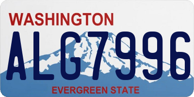 WA license plate ALG7996
