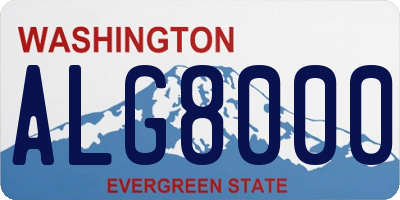 WA license plate ALG8000