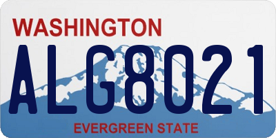 WA license plate ALG8021