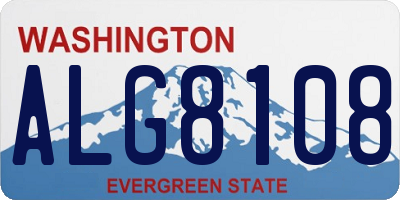 WA license plate ALG8108