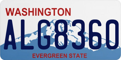 WA license plate ALG8360