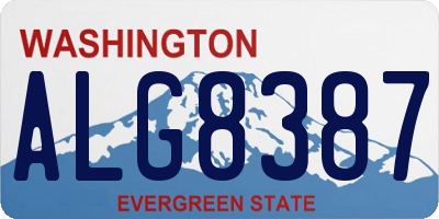 WA license plate ALG8387