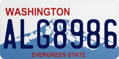 WA license plate ALG8986