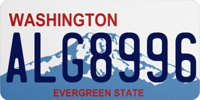 WA license plate ALG8996