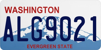 WA license plate ALG9021