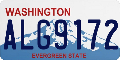 WA license plate ALG9172