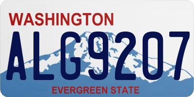 WA license plate ALG9207
