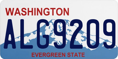 WA license plate ALG9209