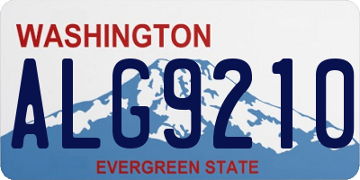 WA license plate ALG9210