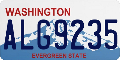 WA license plate ALG9235