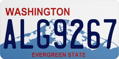 WA license plate ALG9267