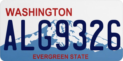 WA license plate ALG9326