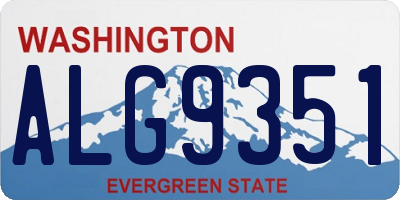 WA license plate ALG9351