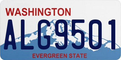 WA license plate ALG9501