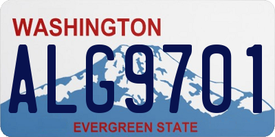 WA license plate ALG9701