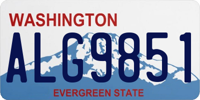 WA license plate ALG9851